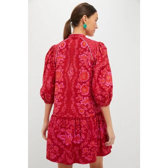 FARM RIO Olivia Red Mini Dress NWT L Retail $198 Tuckernuck - Picture 2 of 5